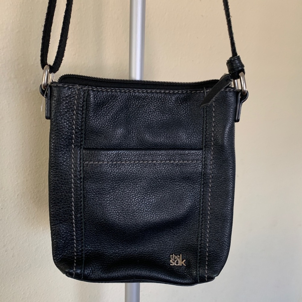 The Sak Black Small Leather Crossbody Bag